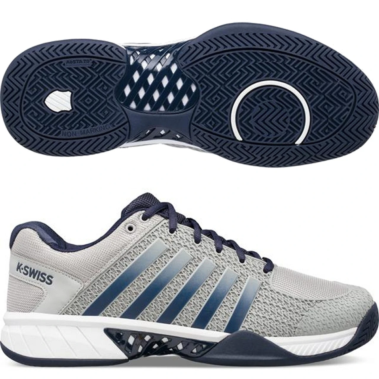 K-Swiss Express Light Pickleball, Men, Gray/Navy 3 K-Swiss Express Light Pickleball, Men, Gray/Navy