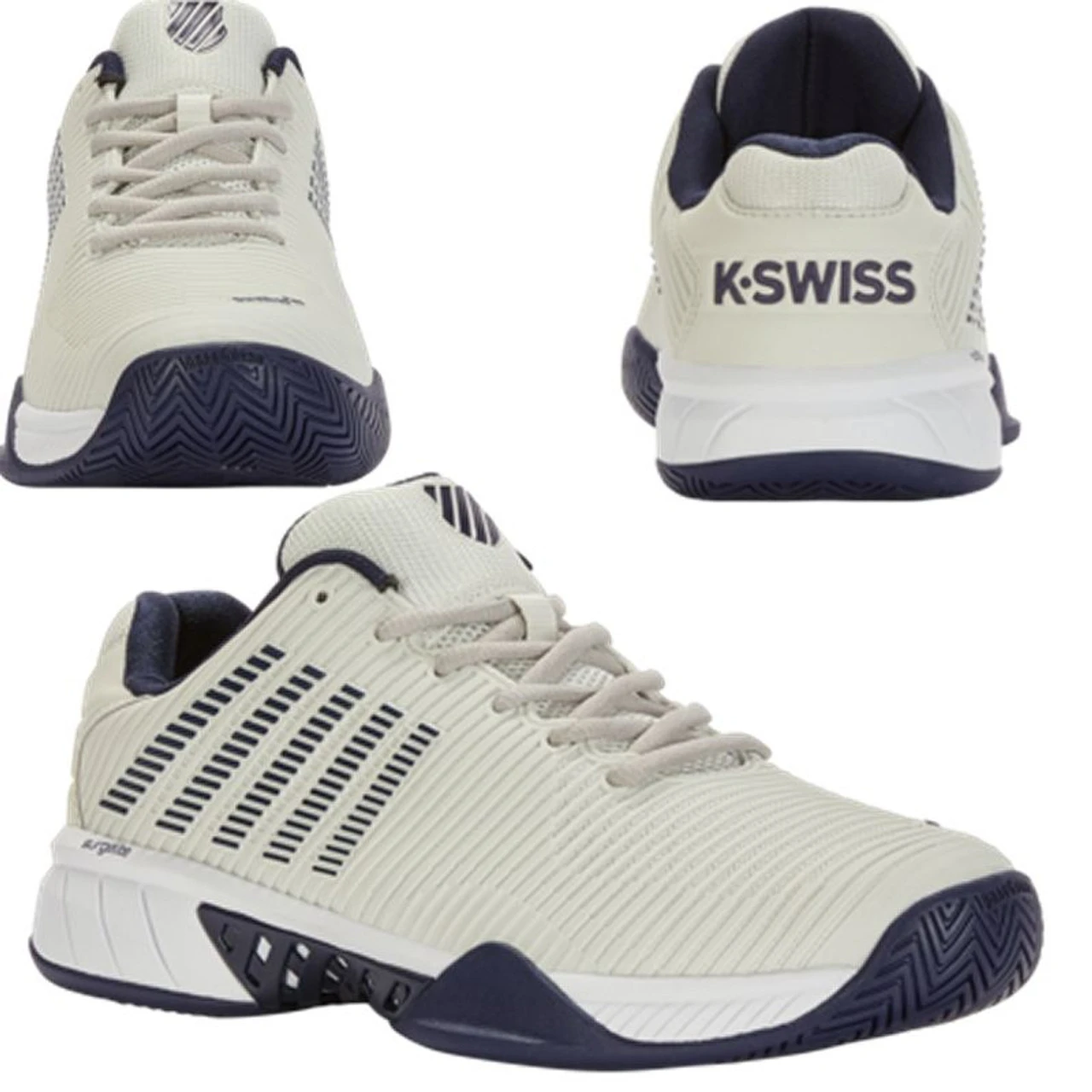 K-Swiss Hypercourt Express 2 Men, Gray/Navy 2E WIDE (Extra Width) 4 K-Swiss Hypercourt Express 2 Men, Gray/Navy 2E WIDE (Extra Width) - Image 2