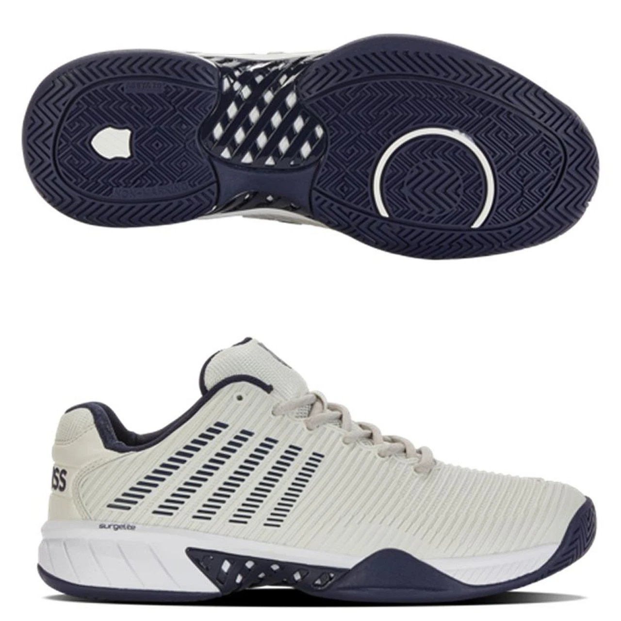 K-Swiss Hypercourt Express 2 Men, Gray/Navy 2E WIDE (Extra Width) 3 K-Swiss Hypercourt Express 2 Men, Gray/Navy 2E WIDE (Extra Width)