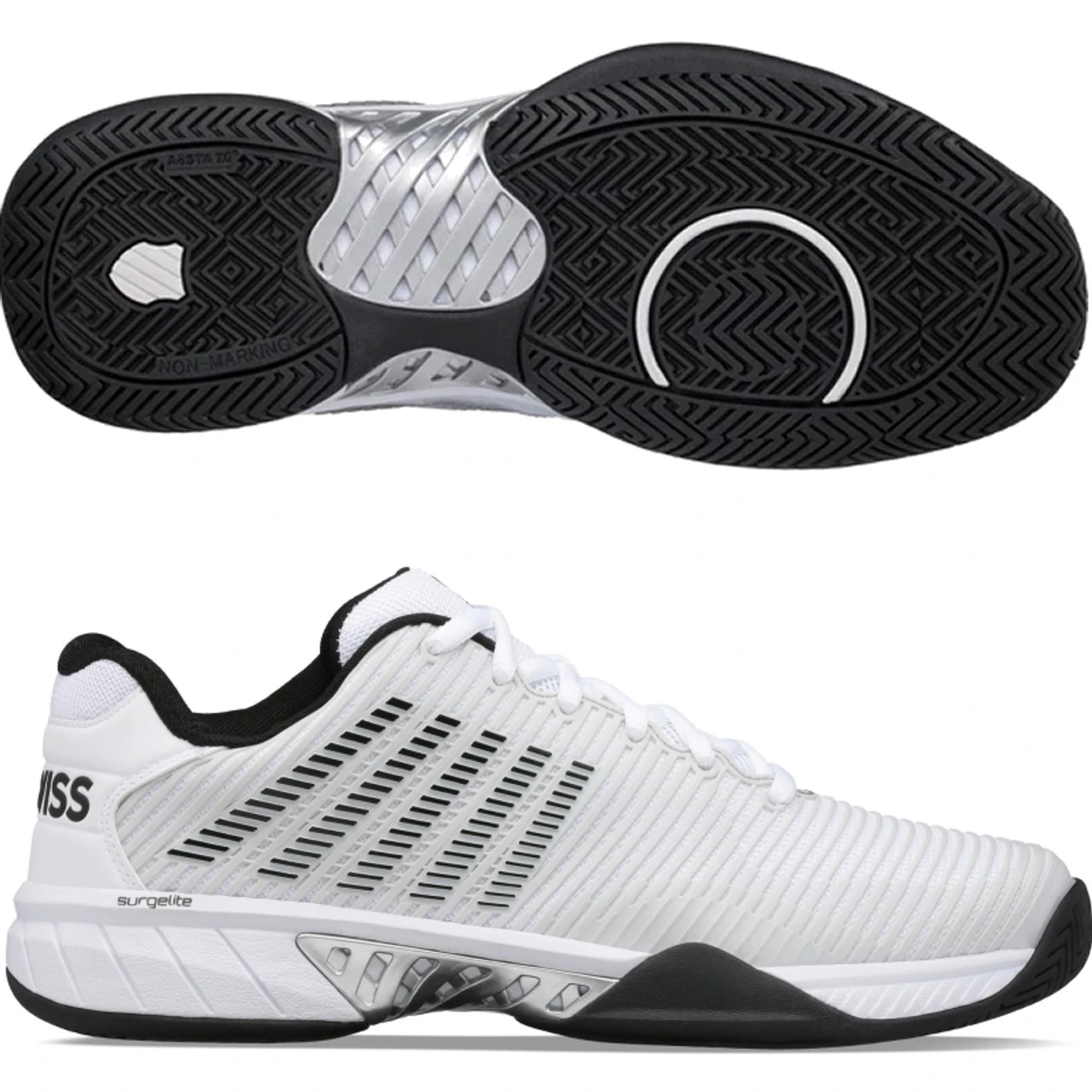 K-Swiss Hypercourt Express 2 Men, Gray/Blk/White 3 K-Swiss Hypercourt Express 2 Men, Gray/Blk/White