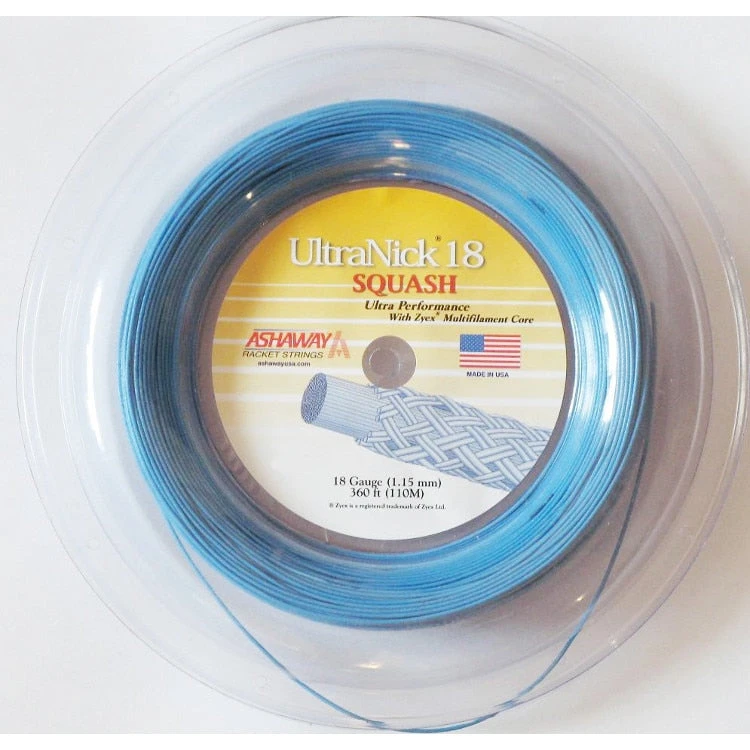 Ashaway UltraNick 18 360 Reel Squash String Blue 3 Ashaway UltraNick 18 360 Reel Squash String Blue