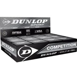 Dunlop Competition Single Yellow Dot Squash Ball (Box Of 12)