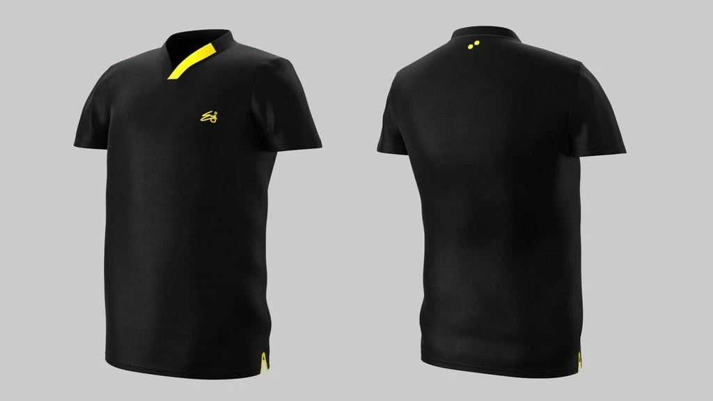 Eye Rackets Eye Performance Line V-Neck Mens Shirt Black With Yellow 3 Eye Rackets Eye Performance Line V-Neck Mens Shirt Black With Yellow