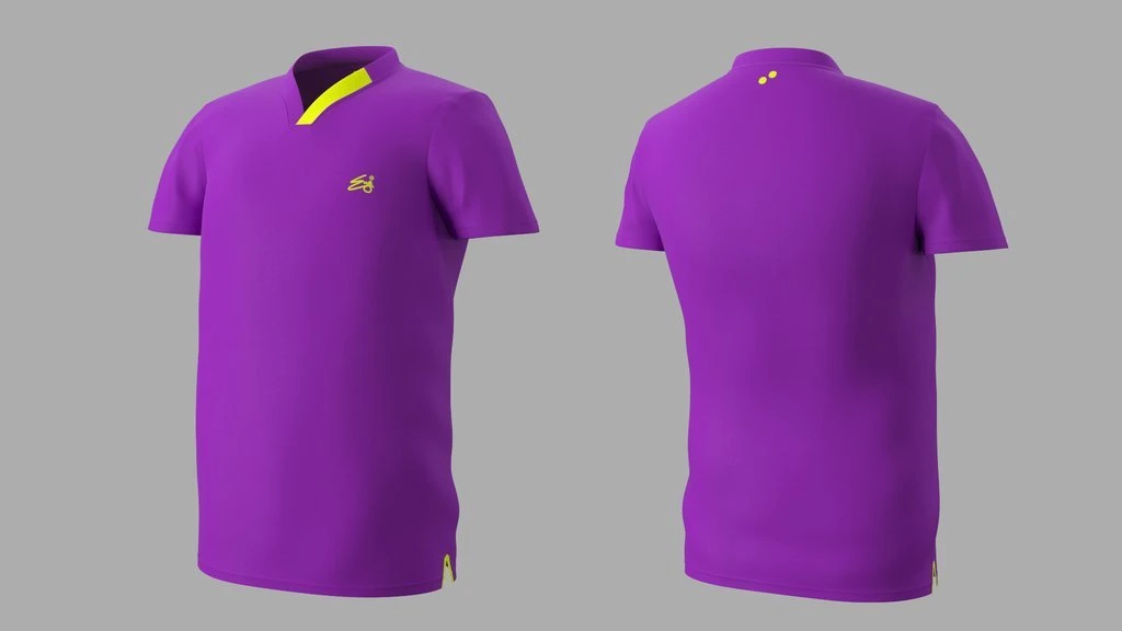 Eye Rackets Eye Performance Line V-Neck Mens Shirt Purple With Neon Yellow 3 Eye Rackets Eye Performance Line V-Neck Mens Shirt Purple With Neon Yellow