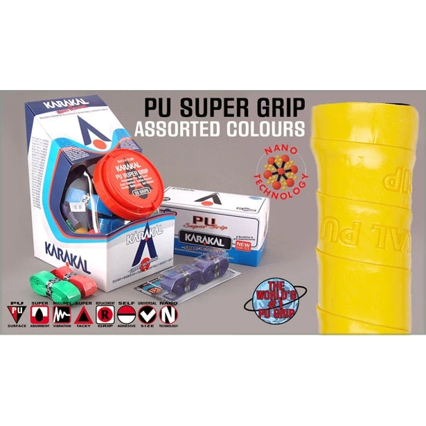 Karakal PU Supergrip Replacement Grips - Box Of 24 Assorted Colours 3 Karakal PU Supergrip Replacement Grips - Box Of 24 Assorted Colours