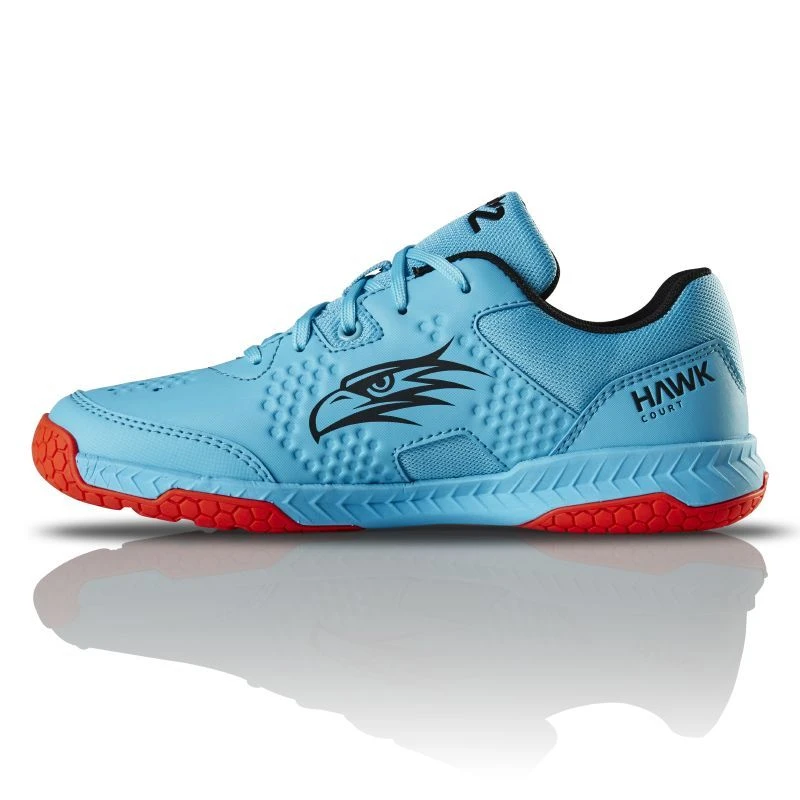 Salming Hawk Court Blue Atol / New Flame Red Junior Indoor Court Shoes 4 Salming Hawk Court Blue Atol / New Flame Red Junior Indoor Court Shoes - Image 2