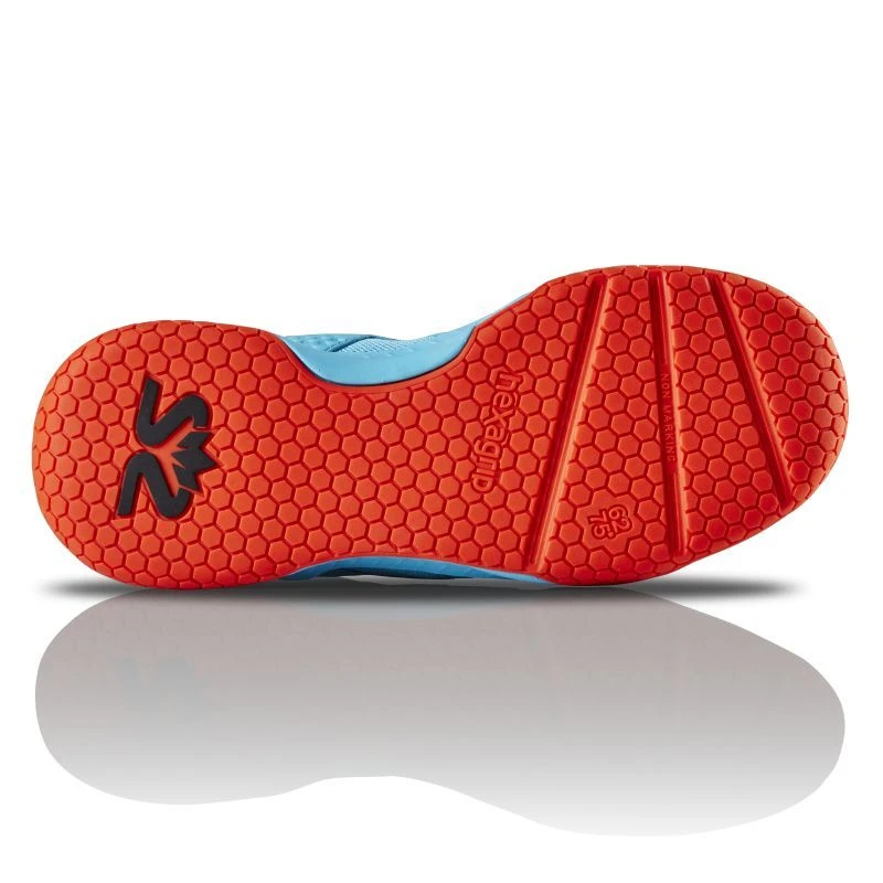 Salming Hawk Court Blue Atol / New Flame Red Junior Indoor Court Shoes 6 Salming Hawk Court Blue Atol / New Flame Red Junior Indoor Court Shoes - Image 4