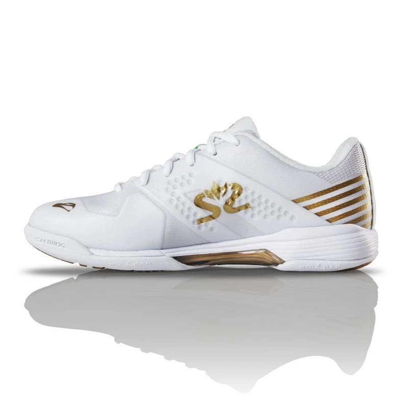 Salming Viper 5 White / Gold Women's Indoor Court Shoes 4 Salming Viper 5 White / Gold Women's Indoor Court Shoes - Image 2