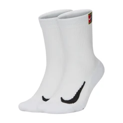 NikeCourt Multiplier Cushioned Crew White Tennis Socks