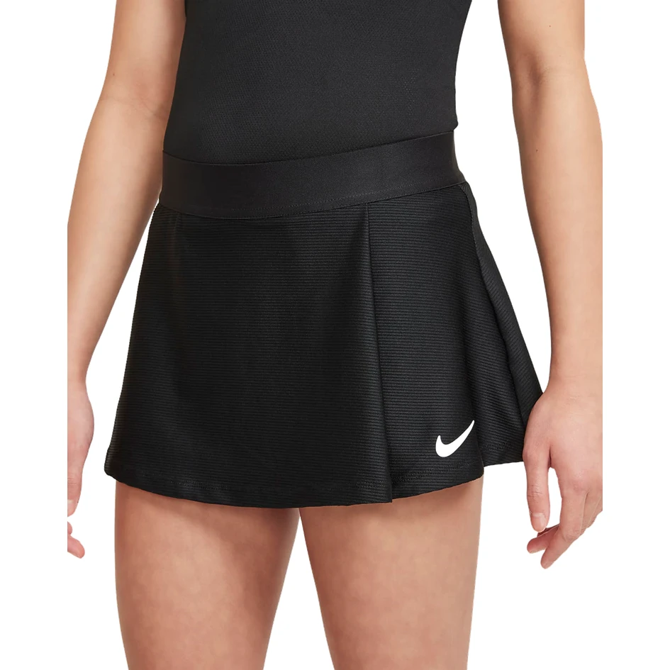 NikeCourt Dri-FIT Victory Girl's Black Flouncy Tennis Skirt 5 NikeCourt Dri-FIT Victory Girl's Black Flouncy Tennis Skirt - Image 3
