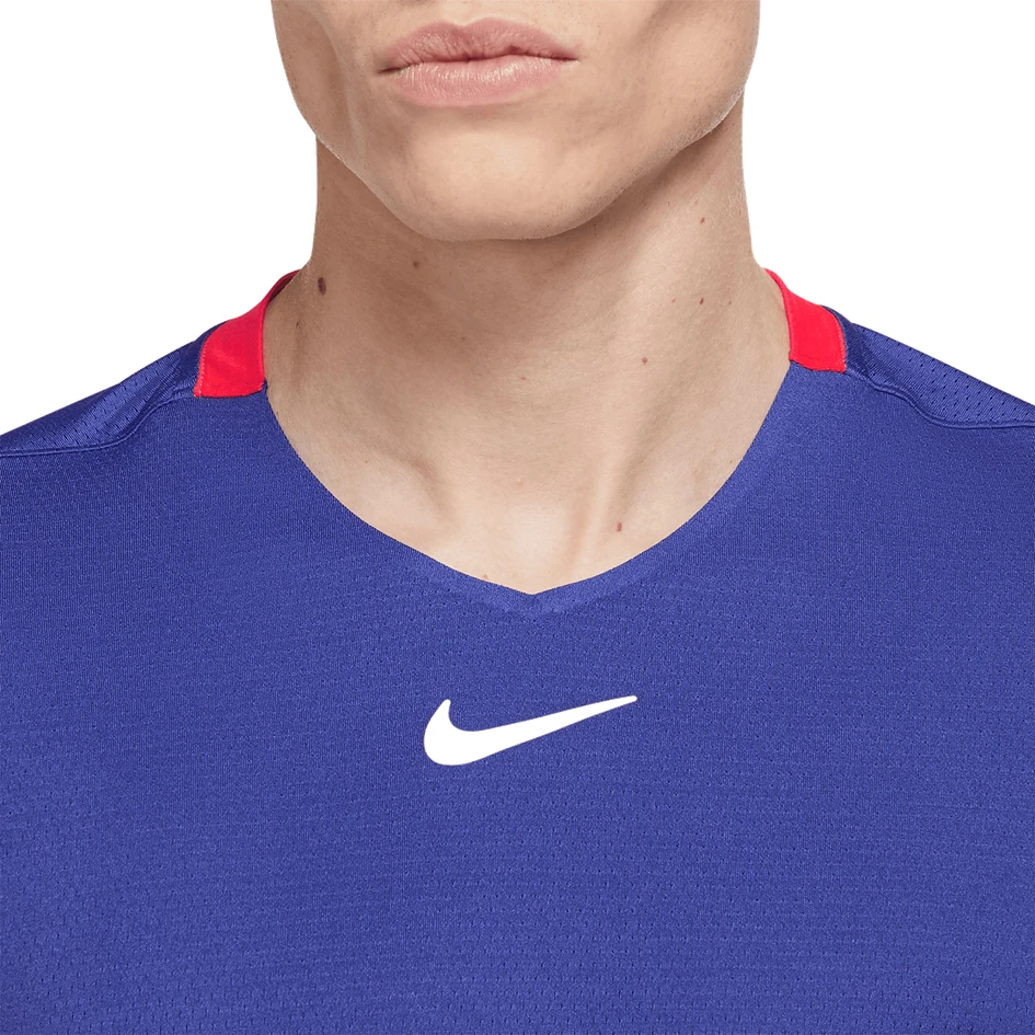 NikeCourt Dri-FIT Advantage Men's Lapis, Crimson, And White Tennis Top 5 NikeCourt Dri-FIT Advantage Men's Lapis, Crimson, And White Tennis Top - Image 3