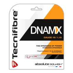 Tecnifibre DNAMX 18 Guage / 1.15mm Black Squash String 9.7m Package