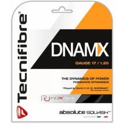 Tecnifibre DNAMX 17 Guage / 1.20mm Black Squash String 9.7m Package