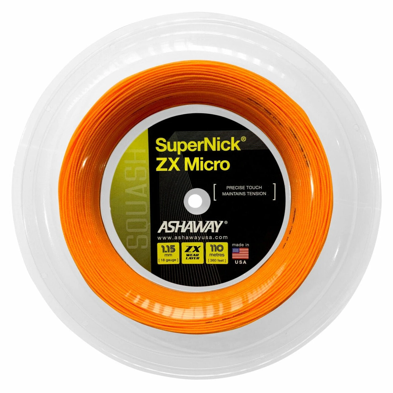 Ashaway Supernick ZX Micro 18g Squash String 110m Reel 3 Ashaway Supernick ZX Micro 18g Squash String 110m Reel