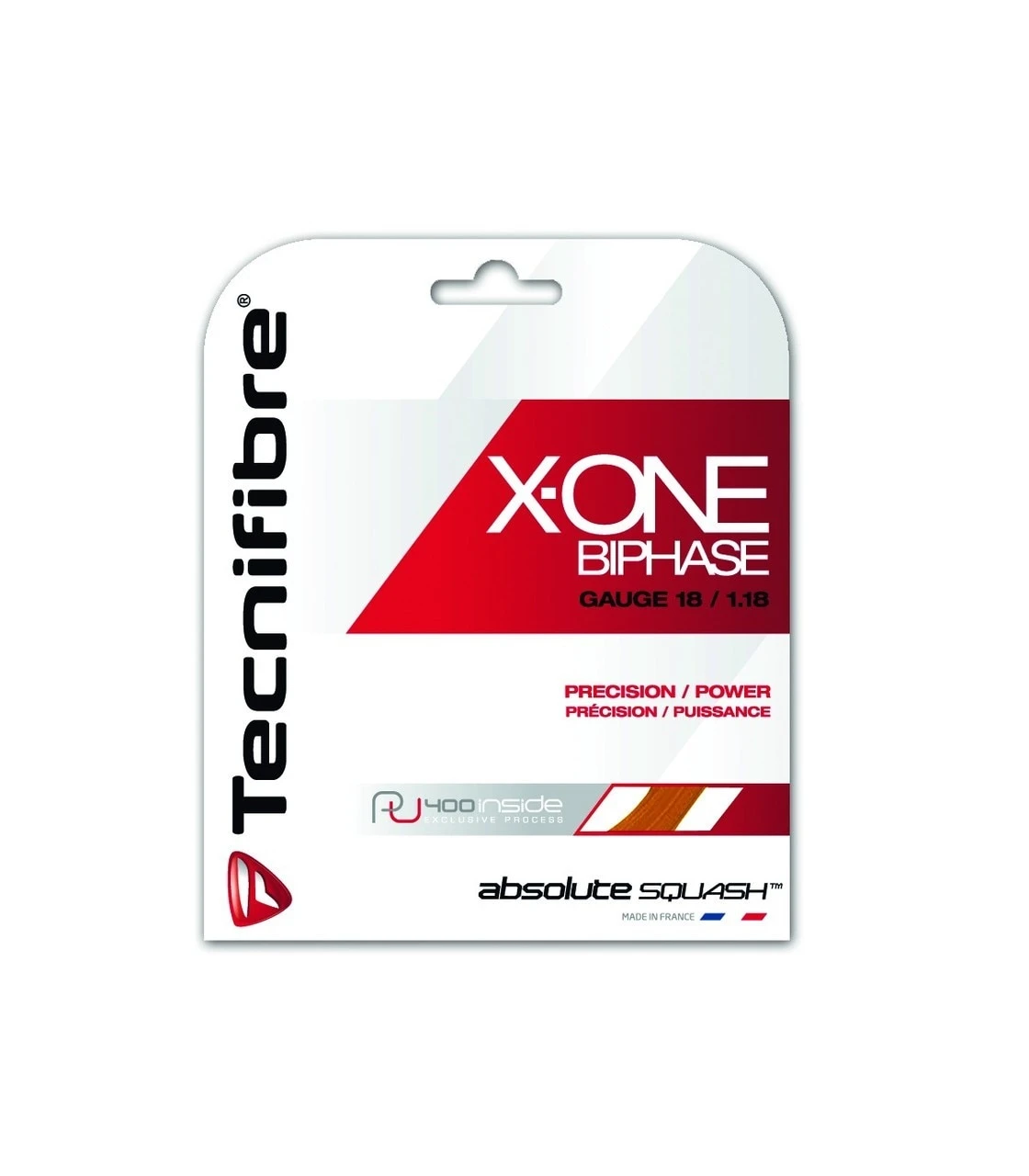 Tecnifibre X-ONE Biphase 18g Squash String Set/Orange 2 Tecnifibre X-ONE Biphase 18g Squash String Set/Orange